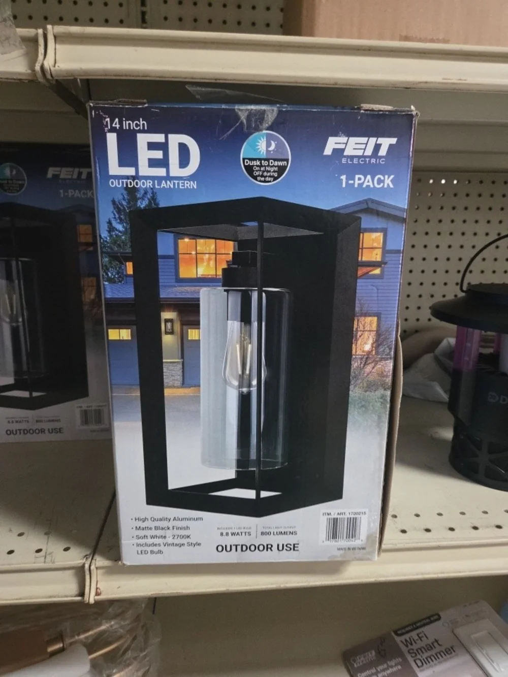 FEIT Black Outdoor LED Lantern - 14 inch (2pack)